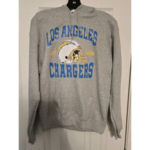 Los Angeles Chargers Pullover Hoodie Men's Small Gray NFL Team Apparel Spellout